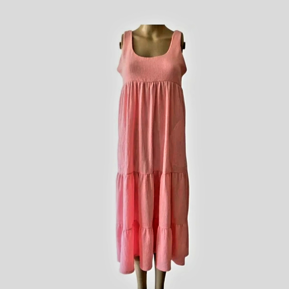 NWOT Free People Beach Peach Boho Tiered Sleeveless Maxi Sundress, Size XL
